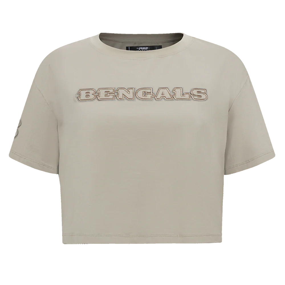 NFL CINCINNATI BENGALS NEUTRAL WOMEN'S BOXY TEE (TAUPE)