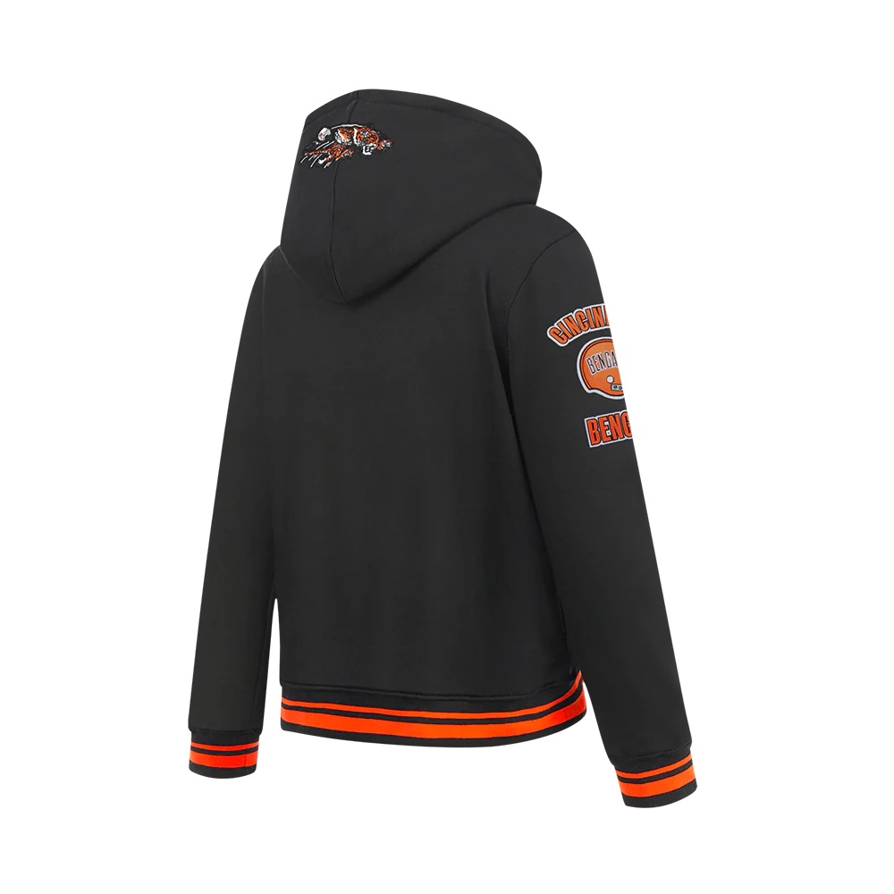 NFL CINCINNATI BENGALS RETRO CLASSIC BIG BOYS RIB FLEECE PULLOVER HOODIE (BLACK/ORANGE) - Image 4