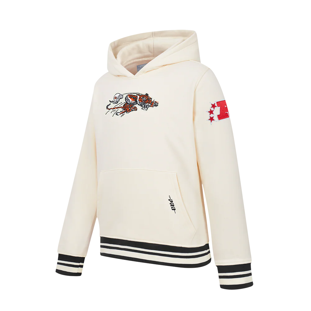 NFL CINCINNATI BENGALS RETRO CLASSIC BIG BOY'S RIB FLC PO HOODIE (EGGSHELL/ BLACK) - Image 3