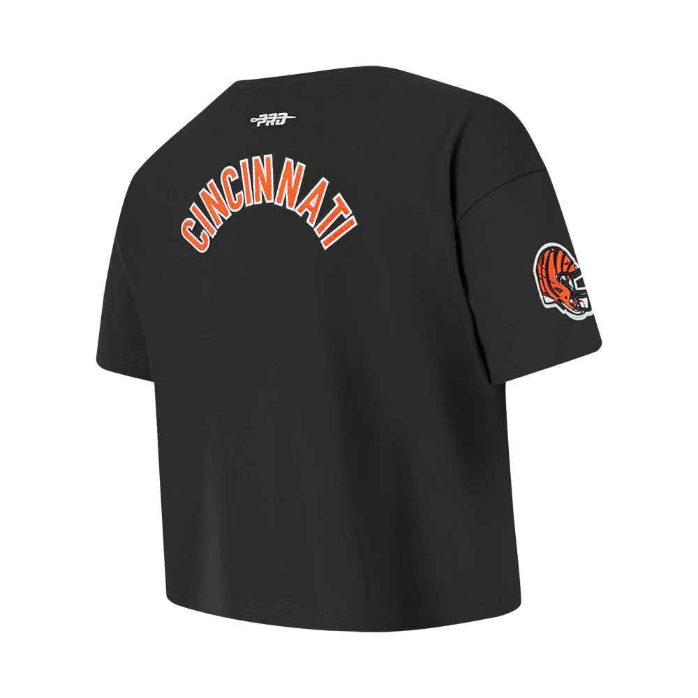 NFL CINCINNATI BENGALS CLASSIC BIG GIRLS SHORT SLEEVE BOXY TEE (BLACK) - Image 4