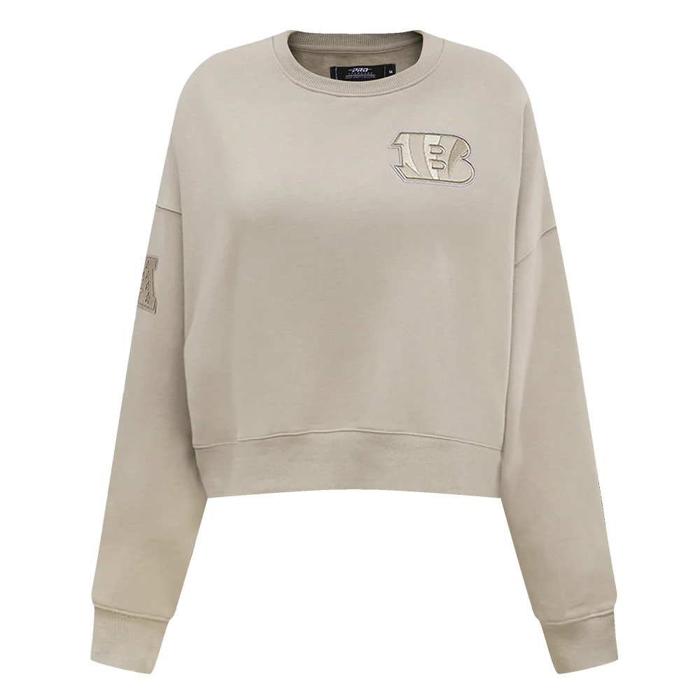 NFL CINCINNATI BENGALS NEUTRAL WOMEN'S CREWNECK (TAUPE)