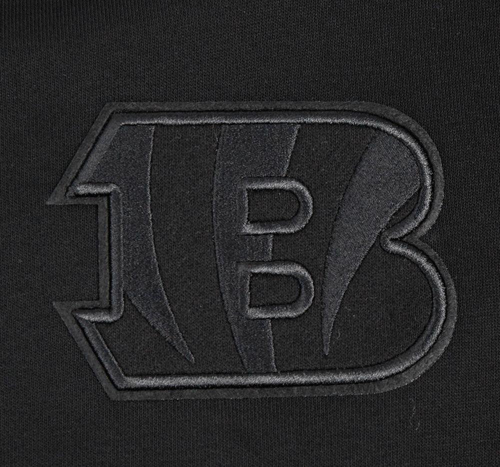 NFL CINCINNATI BENGALS NEUTRAL WOMEN'S CROPPED PULLOVER HOODIE (BLACK) - Image 5