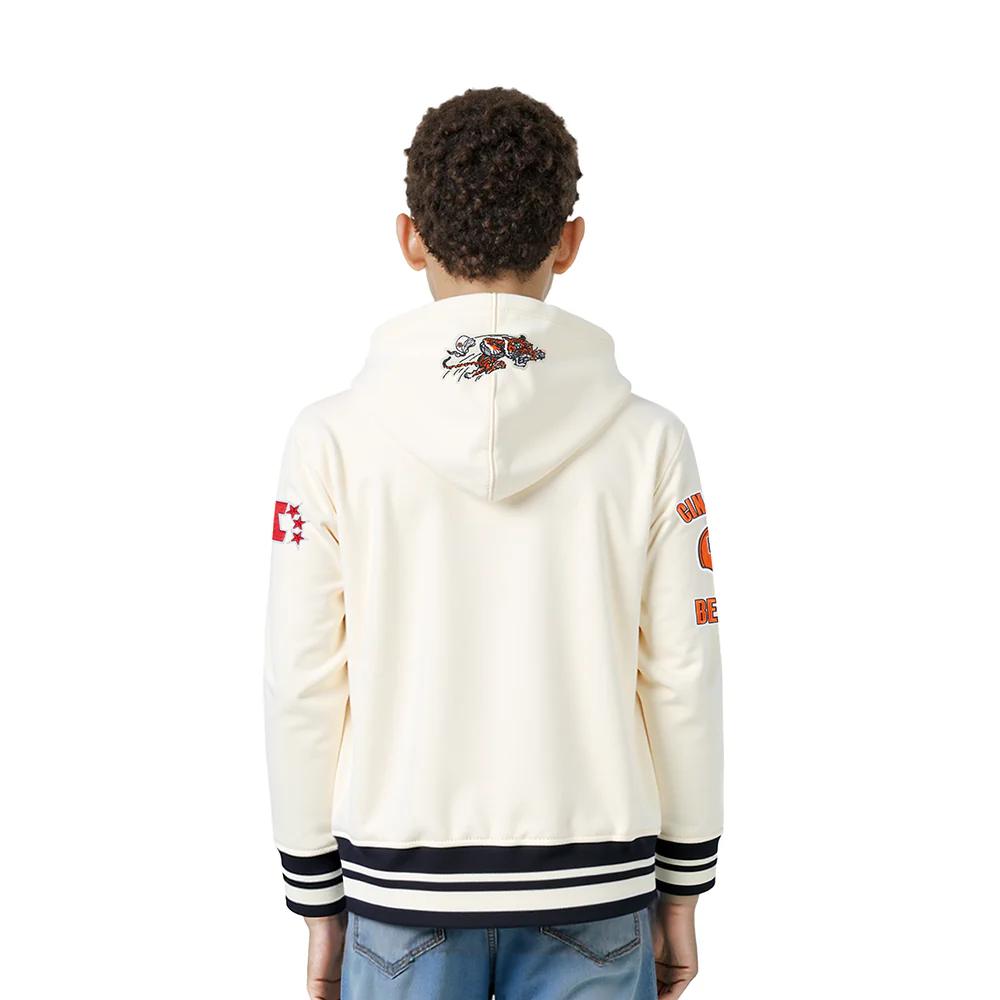 NFL CINCINNATI BENGALS RETRO CLASSIC LITTLE BOY'S RIB FLC PO HOODIE (EGGSHELL/ BLACK) - Image 2