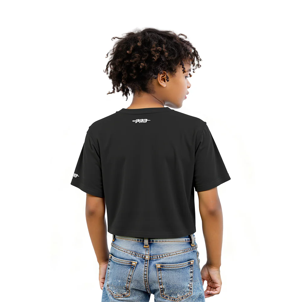 NFL CINCINNATI BENGALS RETRO CLASSIC LITTLE GIRLS SHORT SLEEVE BOXY TEE (BLACK) - Image 2