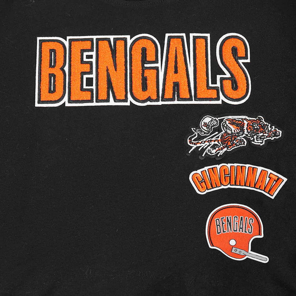 NFL CINCINNATI BENGALS RETRO CLASSIC LITTLE GIRLS SHORT SLEEVE BOXY TEE (BLACK) - Image 5