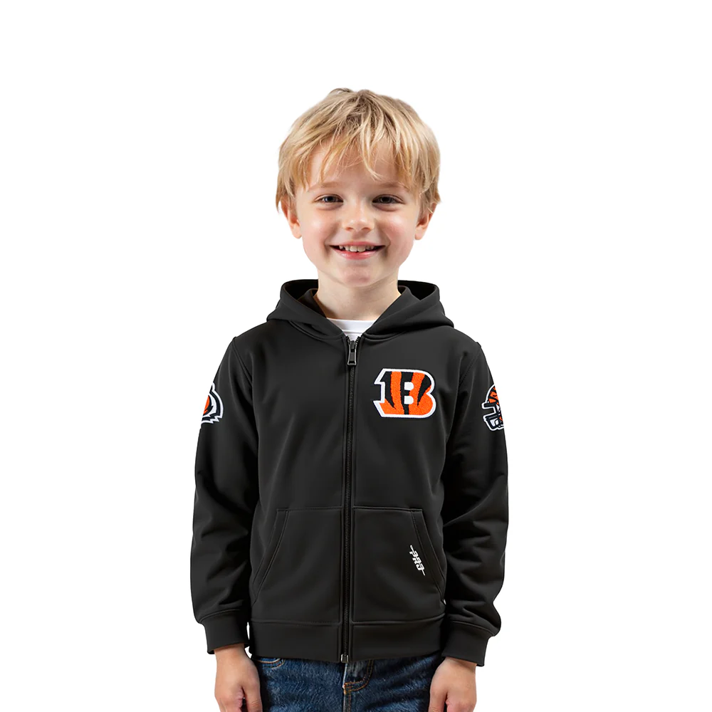 NFL CINCINNATI BENGALS CLASSIC TODDLER BOY'S FLC FZ HOODIE (BLACK)