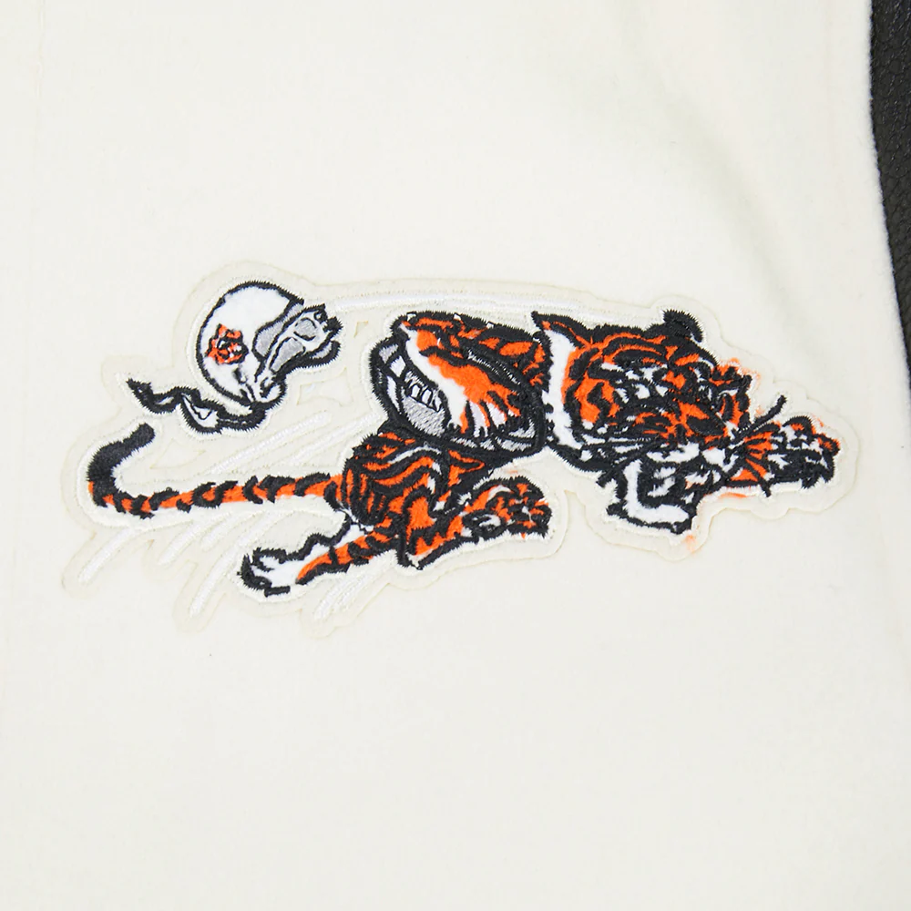 NFL CINCINNATI BENGALS RETRO CLASSIC TODDLER BOY'S RIB WOOL VARSITY JACKET (EGGSHELL/ BLACK) - Image 8