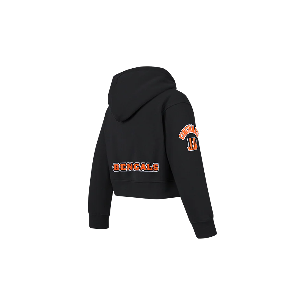 NFL CINCINNATI BENGALS CLASSIC TODDLER GIRLS FLEECE FULL ZIP HOODIE  (BLACK) - Image 4
