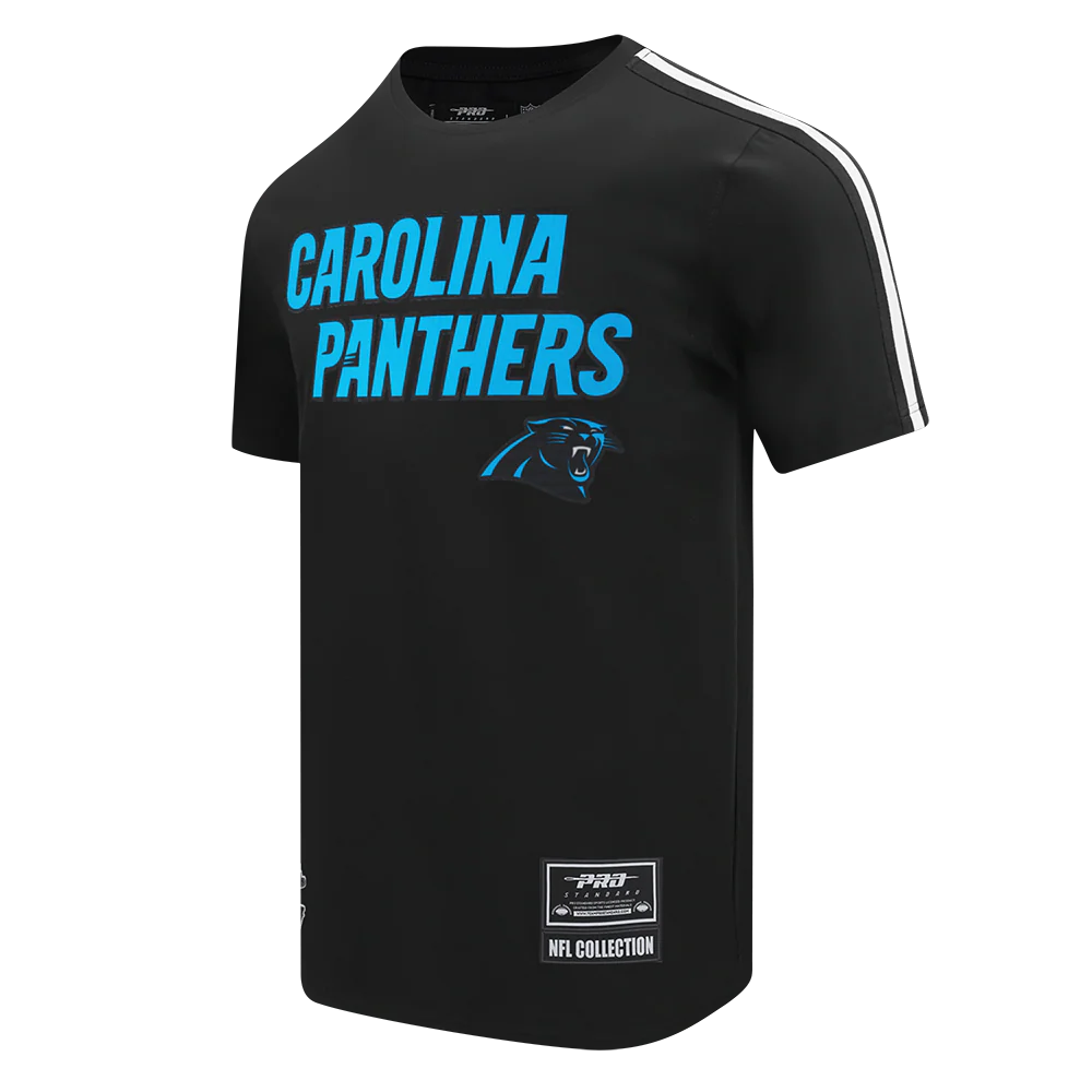 NFL CAROLINA PANTHERS CLASSIC MESH MEN'S SJ STRIPED TEE (BLACK) - Image 4
