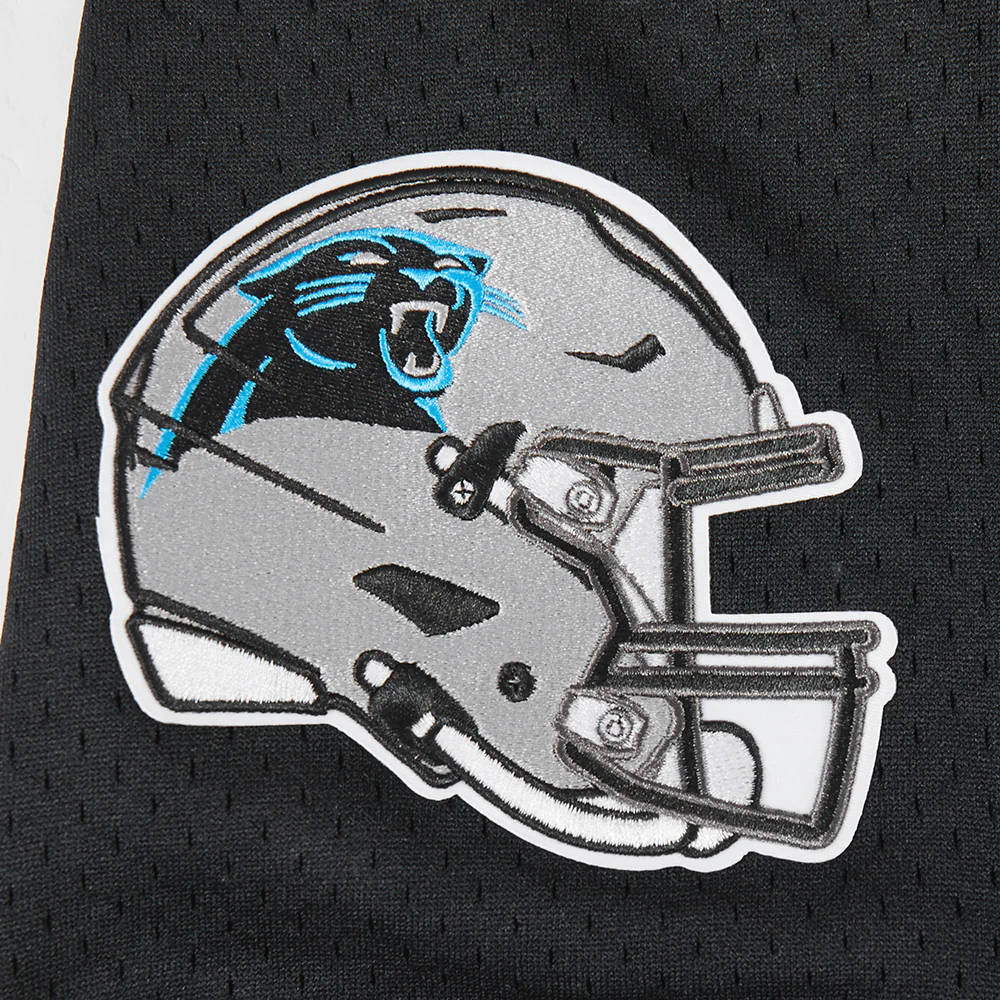 NFL CAROLINA PANTHERS SCRIPT TAIL MEN'S MESH BUTTON DOWN SHIRT (BLACK) - Image 8
