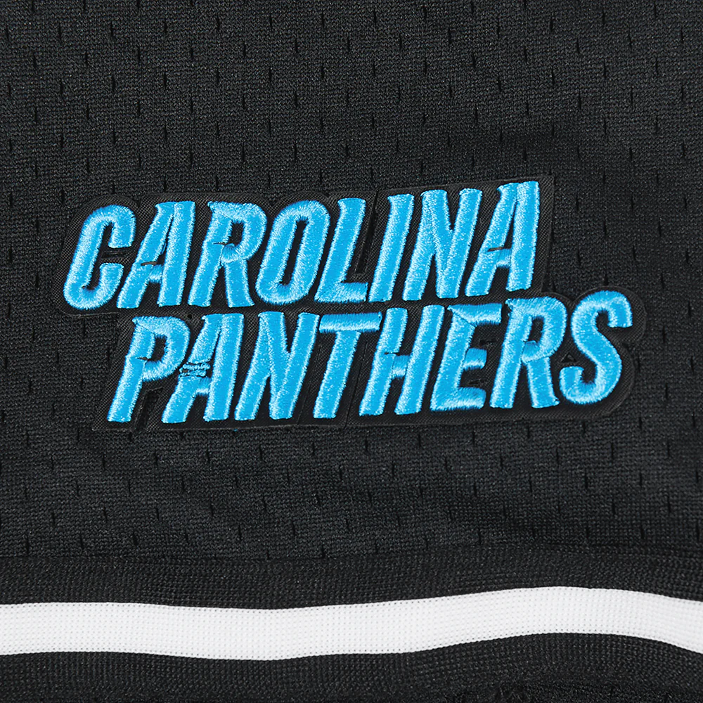 NFL CAROLINA PANTHERS SCRIPT TAIL MEN'S MESH BUTTON DOWN SHIRT (BLACK) - Image 9
