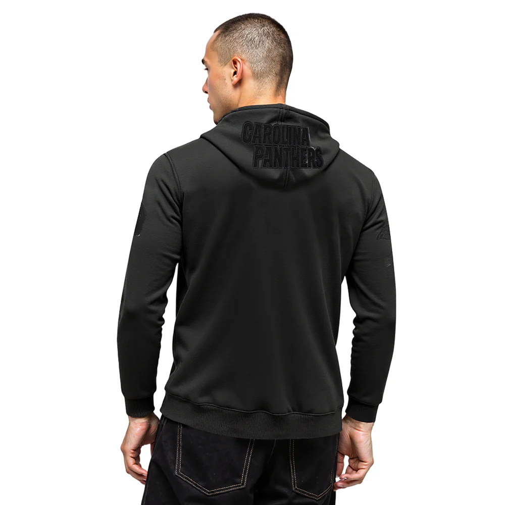 NFL CAROLINA PANTHERS TRIPLE BLACK MEN'S DK FZ HOODIE (TRIPLE BLACK) - Image 12
