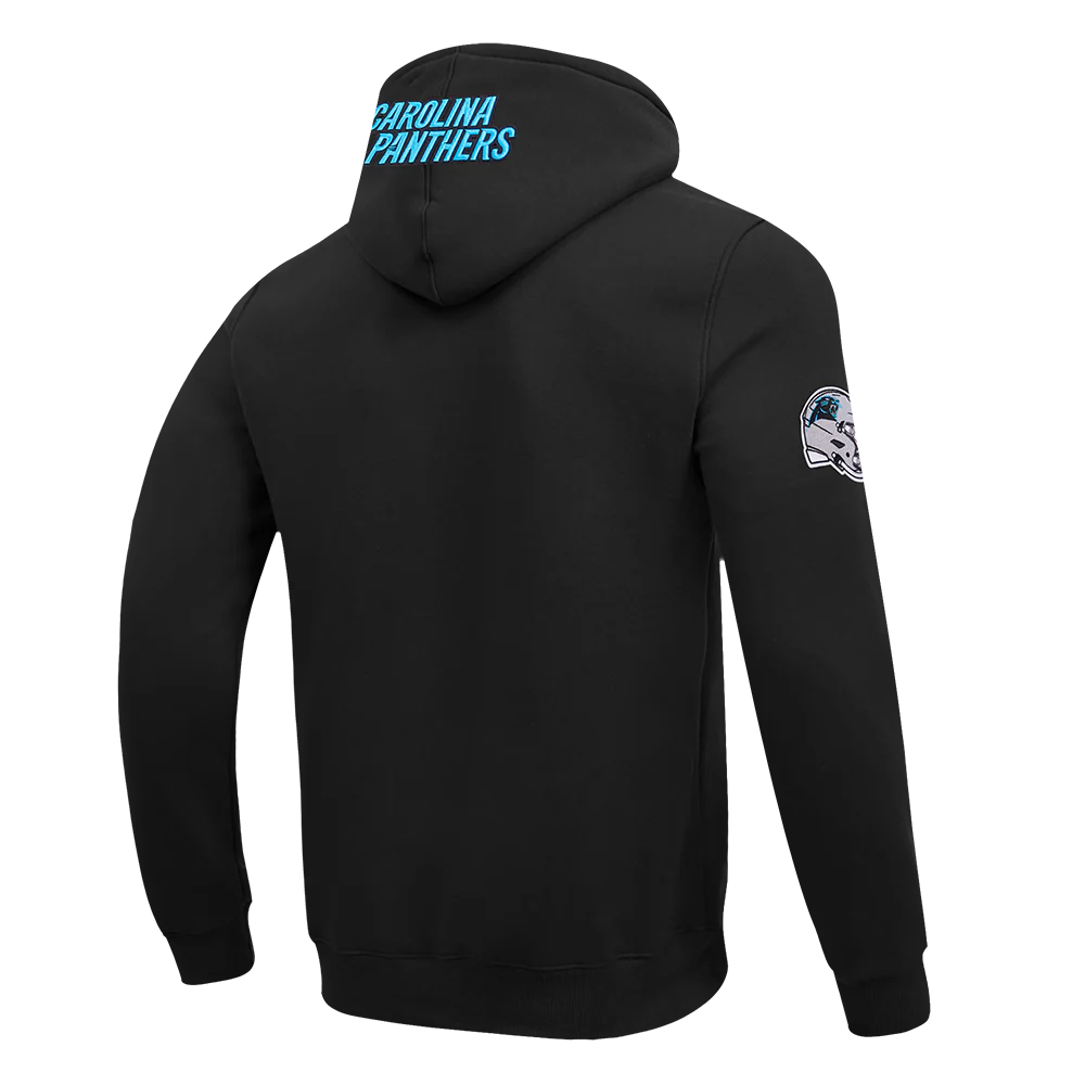 NFL CAROLINA PANTHERS OLD ENGLISH MEN'S PO HOODIE (BLACK) - Image 4