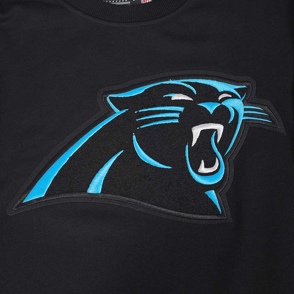 NFL CAROLINA PANTHERS MASHUP MEN'S RIB CREWNECK (BLACK) - Image 8