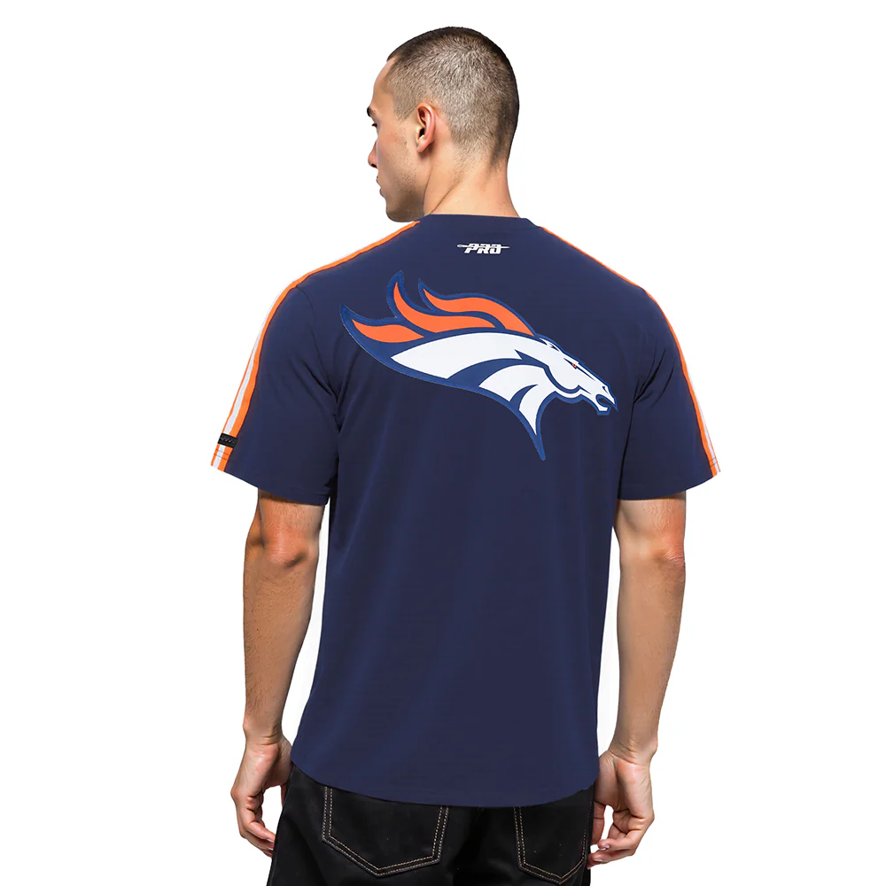 NFL DENVER BRONCOS TAPING MEN'S SJ TEE (MIDNIGHT NAVY/ORANGE) - Image 2