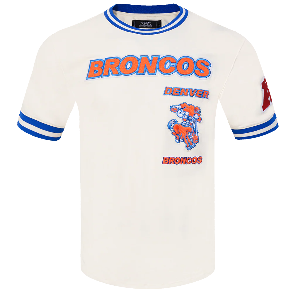NFL DENVER BRONCOS RETRO CLASSIC MEN'S TEE (EGGSHELL/ ROYAL BLUE)