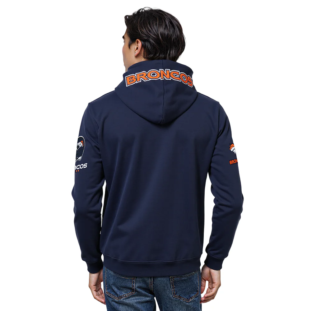 NFL DENVER BRONCOS CLASSIC CHENILLE ZIP PO HOODIE (MIDNIGHT NAVY) - Image 2