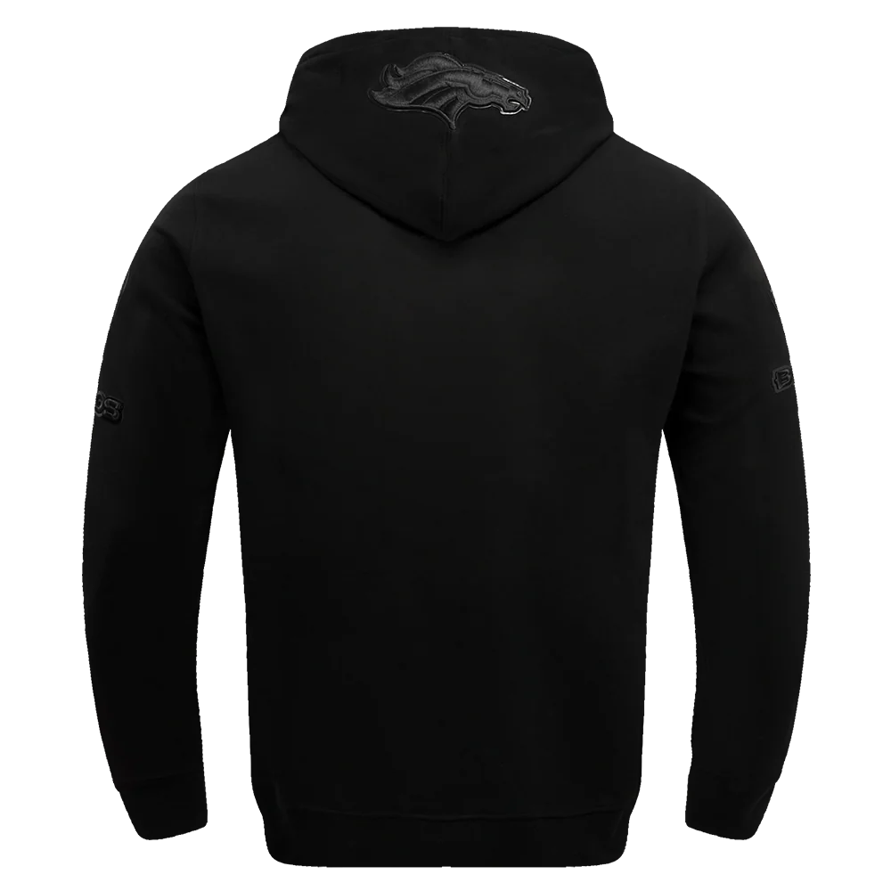 NFL DENVER BRONCOS TRIPLE BLACK MEN'S DOUBLE KNIT PULLOVER HOODIE (TRIPLE BLACK MEN'S) - Image 7