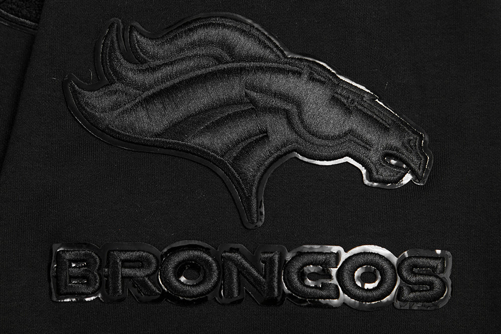 NFL DENVER BRONCOS TRIPLE BLACK MEN'S DOUBLE KNIT PULLOVER HOODIE (TRIPLE BLACK MEN'S) - Image 8