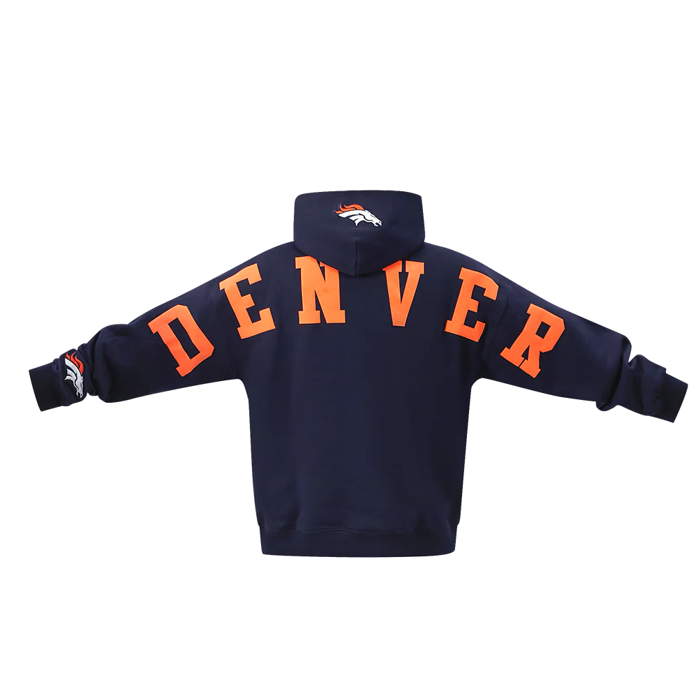NFL DENVER BRONCOS WINGSPAN MEN'S DROP SHOULDER FLC PO HOODIE (MIDNIGHT NAVY) - Image 5