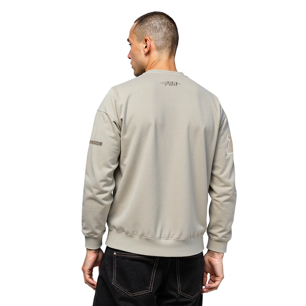 NFL DENVER BRONCOS NEUTRAL MEN'S DROP SHOULDER FLC CREWNECK (TAUPE) - Image 11