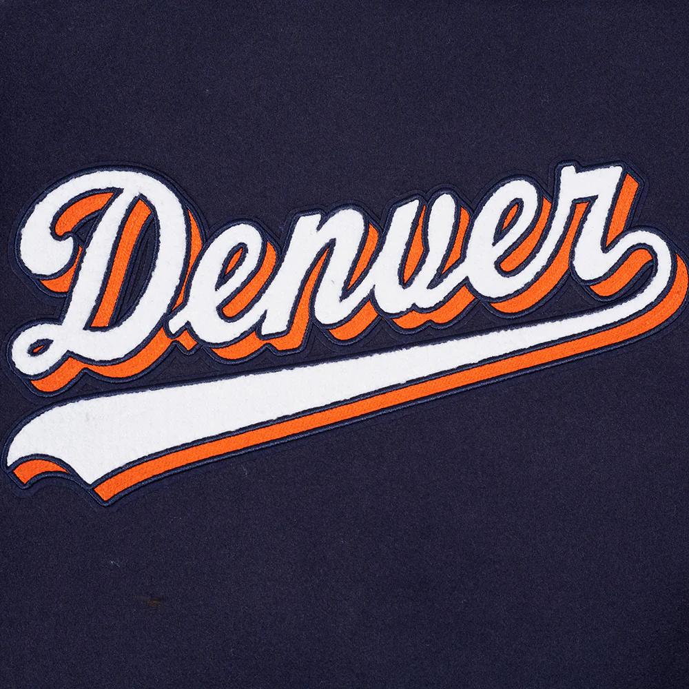 NFL DENVER BRONCOS SCRIPT TAIL MEN'S RIB WOOL VARSITY (MIDNIGHT NAVY/ORANGE/MIDNIGHT NAVY) - Image 11