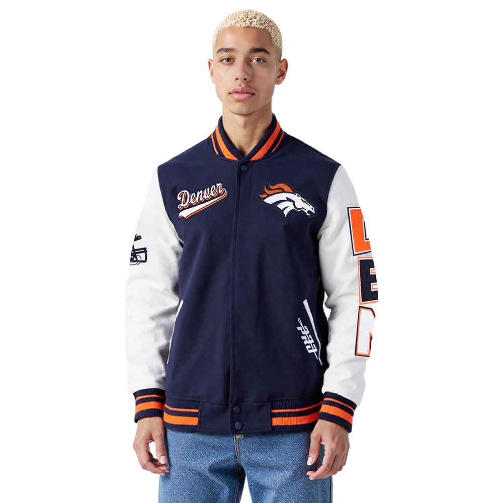 NFL DENVER BRONCOS SCRIPT TAIL MEN'S RIB WOOL VARSITY (MIDNIGHT NAVY/ORANGE/MIDNIGHT NAVY) - Image 12