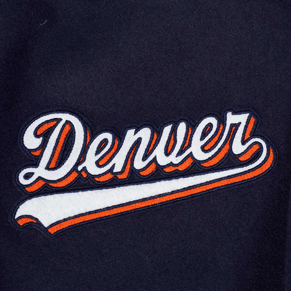 NFL DENVER BRONCOS SCRIPT TAIL MEN'S RIB WOOL VARSITY (MIDNIGHT NAVY/ORANGE/MIDNIGHT NAVY) - Image 17