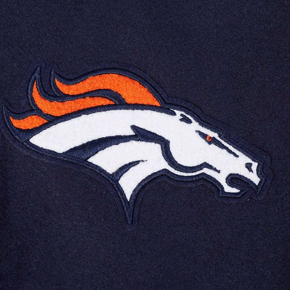 NFL DENVER BRONCOS SCRIPT TAIL MEN'S RIB WOOL VARSITY (MIDNIGHT NAVY/ORANGE/MIDNIGHT NAVY) - Image 7