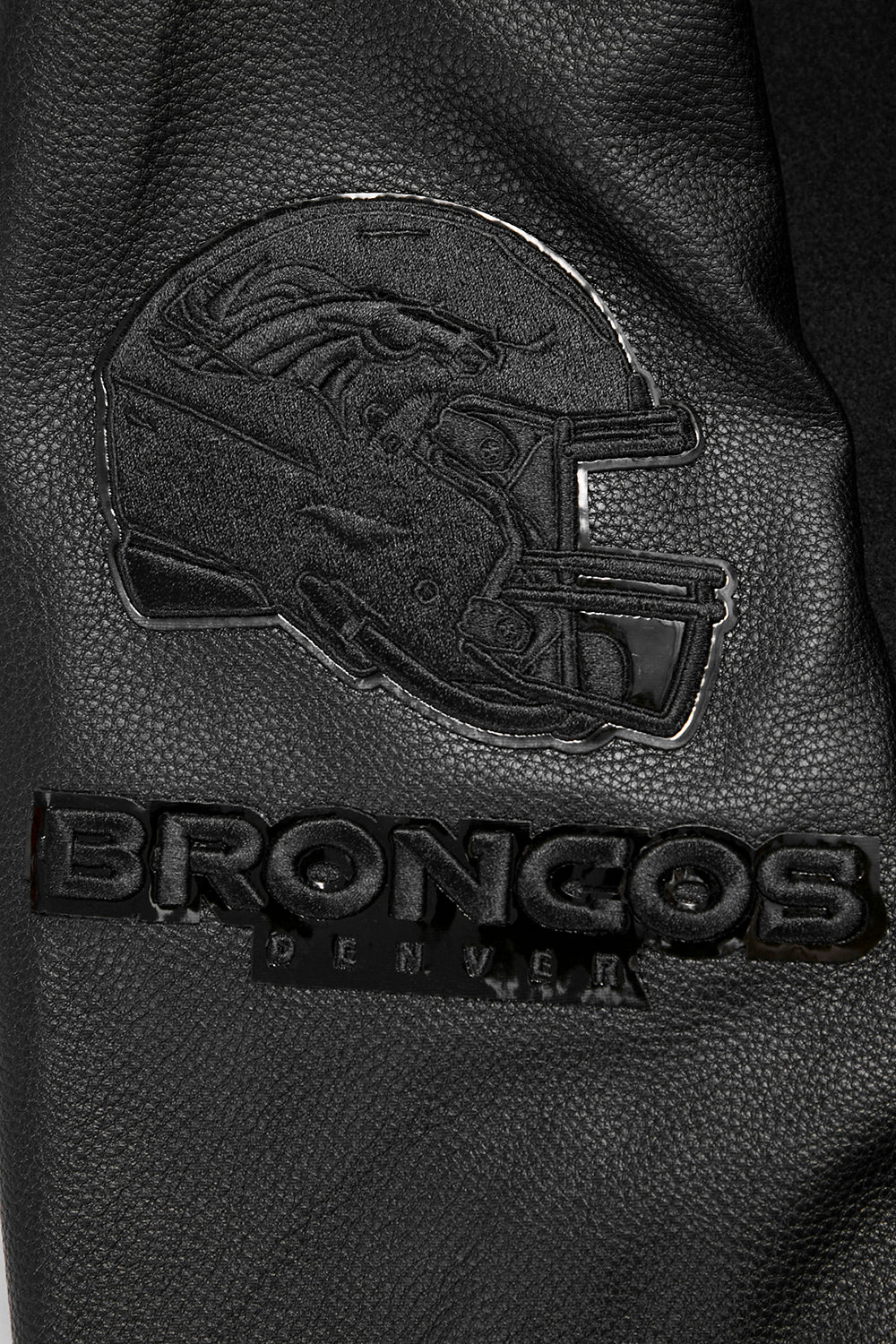 NFL DENVER BRONCOS TRIPLE BLACK MEN'S WOOL VARSITY JACKET (TRIPLE BLACK MEN'S) - Image 16