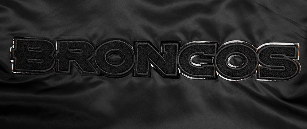 NFL DENVER BRONCOS TRIPLE BLACK SATIN JACKET (TRIPLE BLACK) - Image 5
