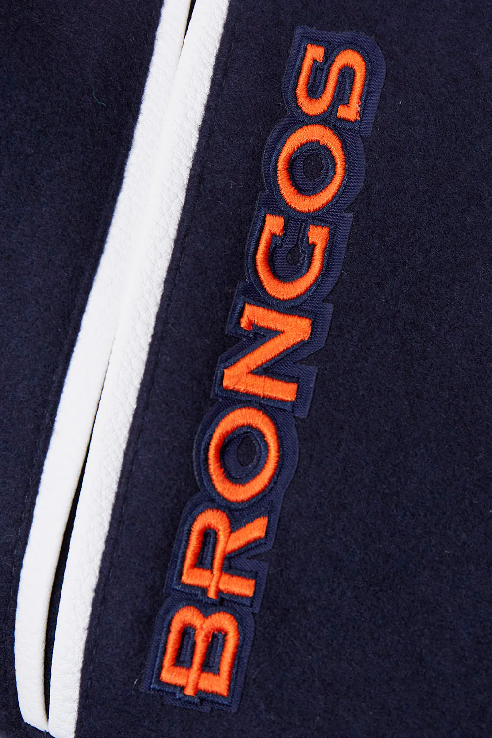 NFL DENVER BRONCOS MASHUP MEN'S RIB WOOL VARSITY JACKET (MIDNIGHT NAVY/ORANGE/MIDNIGHT NAVY) - Image 11