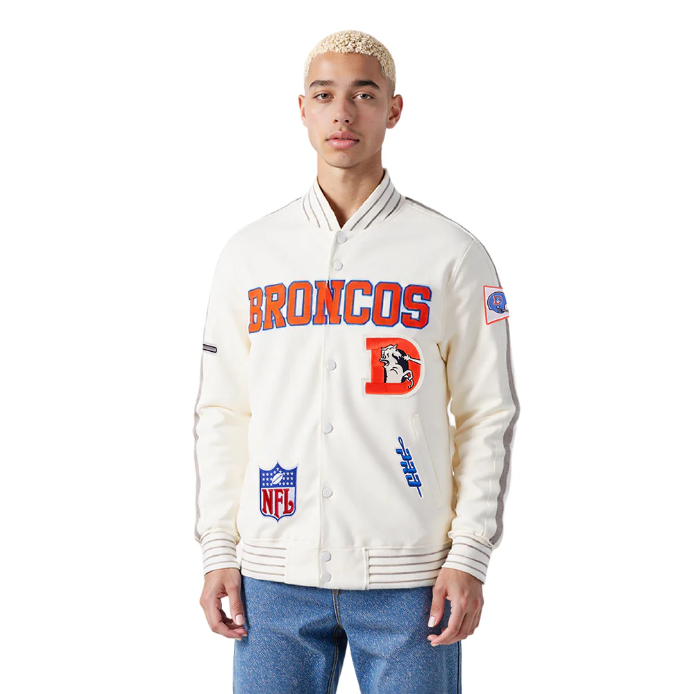 NFL DENVER BRONCOS PRO GAME DAY RETRO JACKET (EGGSHELL/TAUPE/EGGSHELL) - Image 12