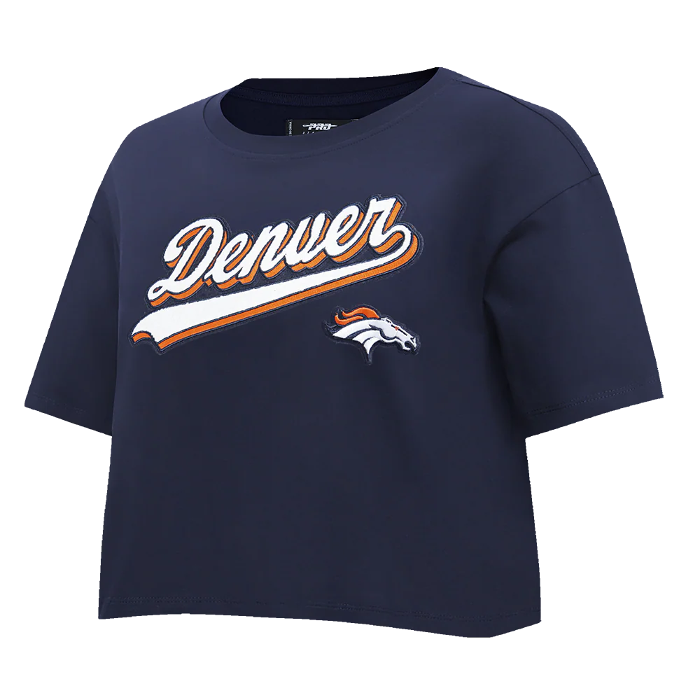 NFL DENVER BRONCOS SCRIPT TAIL WOMEN'S SJ BOXY TEE (MIDNIGHT NAVY) - Image 4
