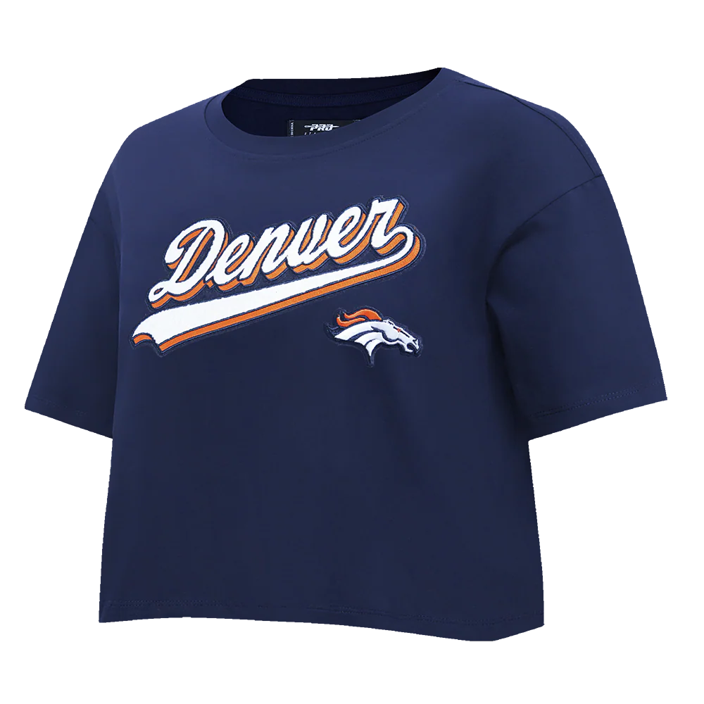 NFL DENVER BRONCOS SCRIPT TAIL WOMEN'S SJ BOXY TEE (MIDNIGHT NAVY) - Image 5