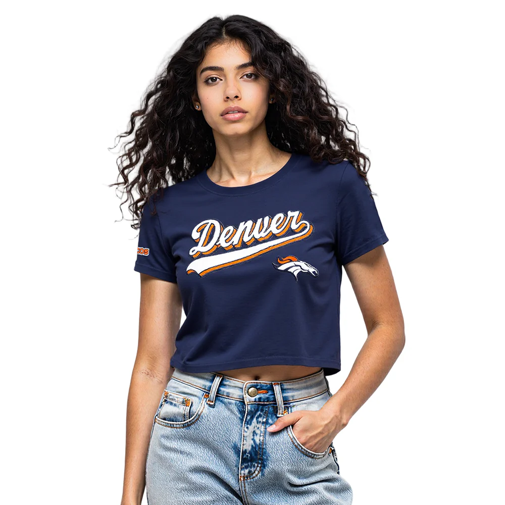 NFL DENVER BRONCOS SCRIPT TAIL WOMEN'S SJ BOXY TEE (MIDNIGHT NAVY) - Image 9