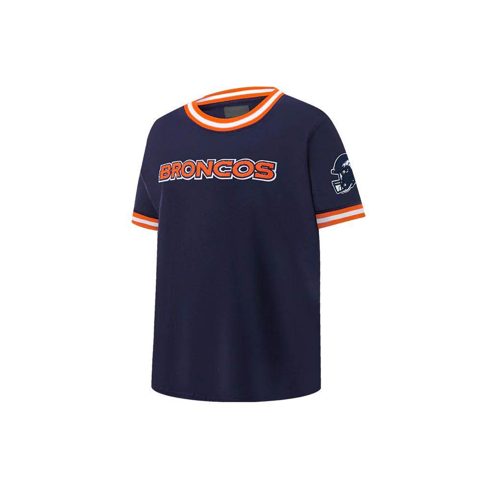NFL DENVER BRONCOS CLASSIC LITTLE BOYS SHORT SLEEVE STRIPED RIB TEE (MIDNIGHT NAVY/ORANGE) - Image 3