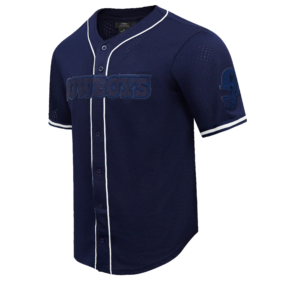 NFL DALLAS COWBOYS TRIPLE TONAL MESH BUTTON DOWN SHIRT (MIDNIGHT NAVY) - Image 2