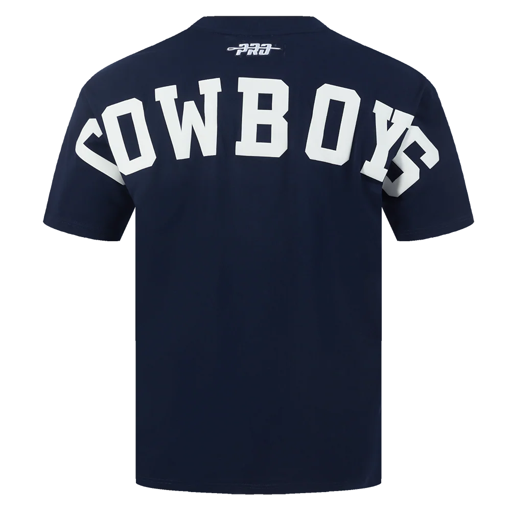 NFL DALLAS COWBOYS WINGSPAN MEN'S COTTON JERSEY DROP SHOULDER TEE (MIDNIGHT NAVY) - Image 4