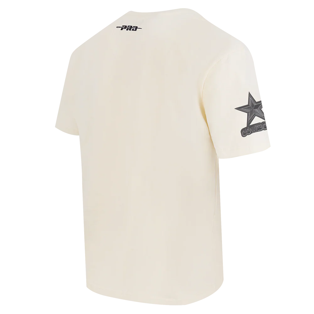 NFL DALLAS COWBOYS REVERSE FRENCH TERRY MEN'S COTTON JERSEY DROP SHOULDER TEE (EGGSHELL) - Image 4