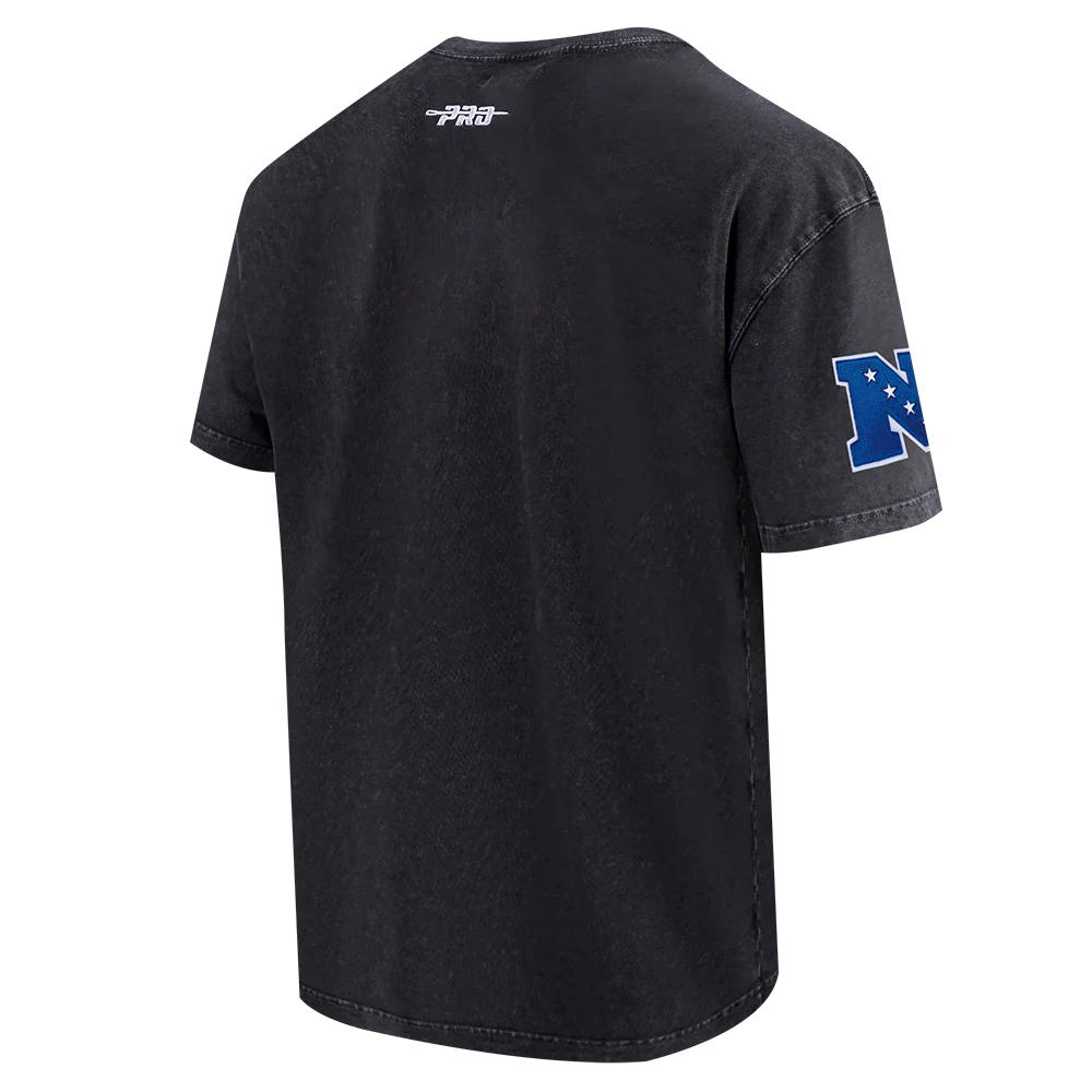NFL DALLAS COWBOYS CHROME MEN'S COTTON JERSEY DROP SHOULDER TEE (WASHED BLACK) - Image 4
