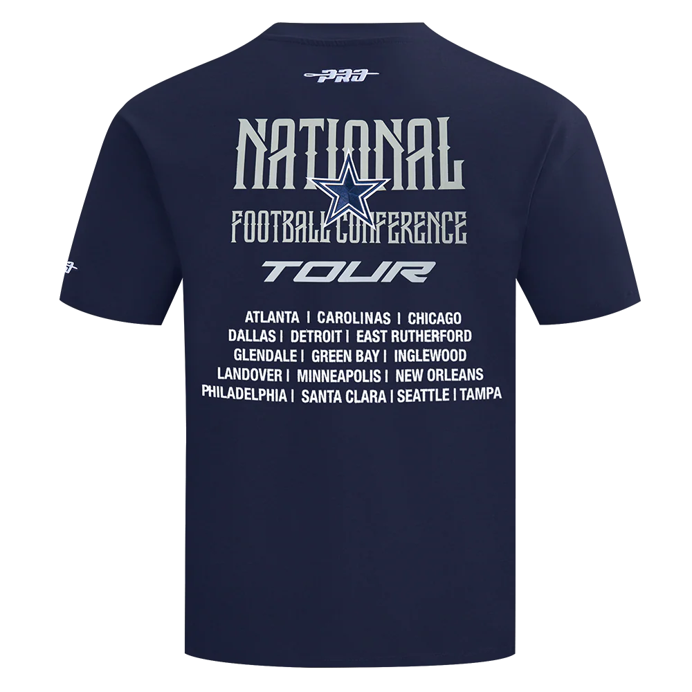 NFL DALLAS COWBOYS CITY TOUR 2.0 MEN'S COTTON JERSEY DROP SHOULDER TEE (MIDNIGHT NAVY) - Image 3