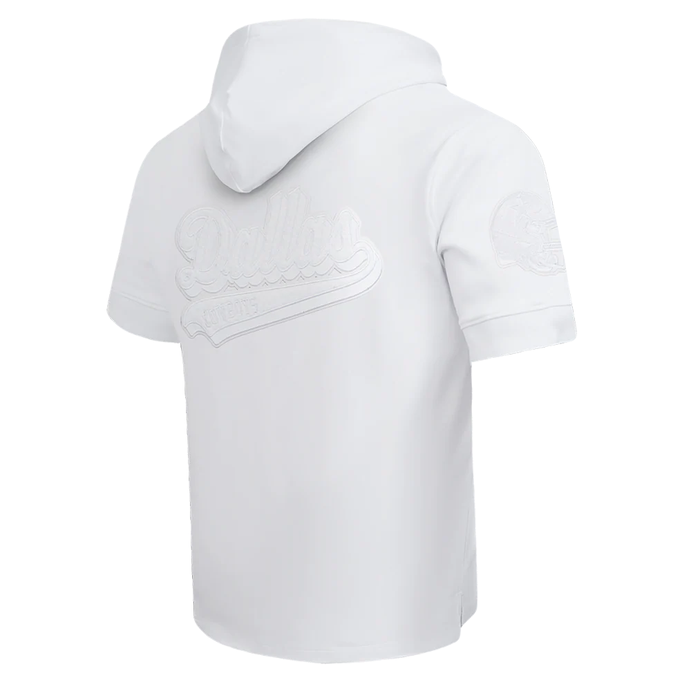 NFL DALLAS COWBOYS WHITE OUT MEN'S SHORT SLEEVE PULLOVER HOODIE (WHITE) - Image 4