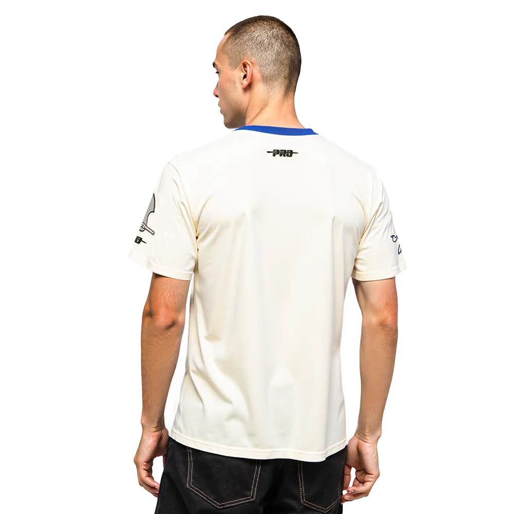 NFL DALLAS COWBOYS MODERN ORIGINALS MEN'S RINGER TEE (EGGSHELL/DODGER BLUE) - Image 2