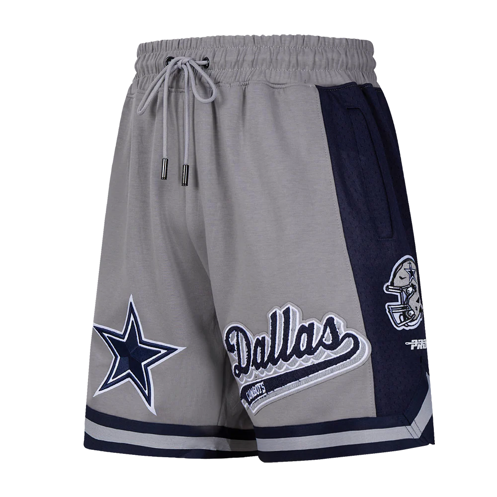 NFL DALLAS COWBOYS SCRIPT TAIL MEN'S DOUBLE KNIT 2.0 SHORT (GRAY/MIDNIGHT NAVY)