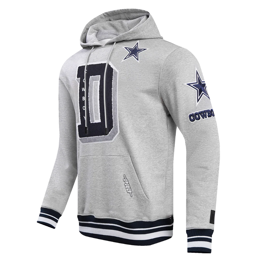 NFL DALLAS COWBOYS MASHUP MEN'S RIB PULLOVER HOODIE (HEATHER GREY/MIDNIGHT NAVY) - Image 2