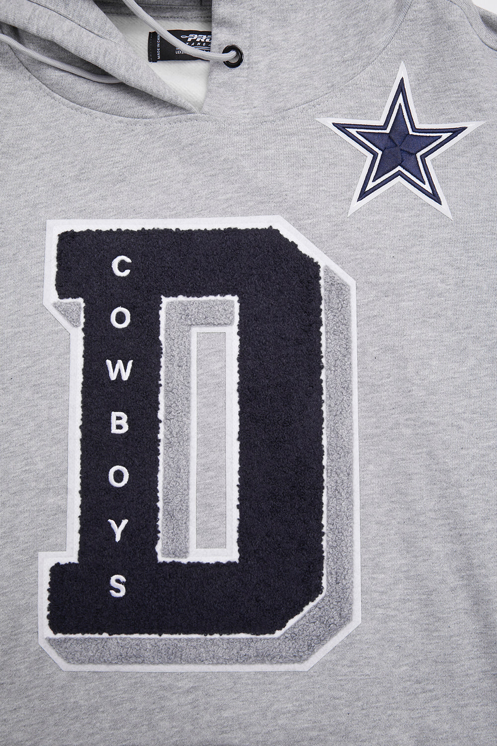 NFL DALLAS COWBOYS MASHUP MEN'S RIB PULLOVER HOODIE (HEATHER GREY/MIDNIGHT NAVY) - Image 6