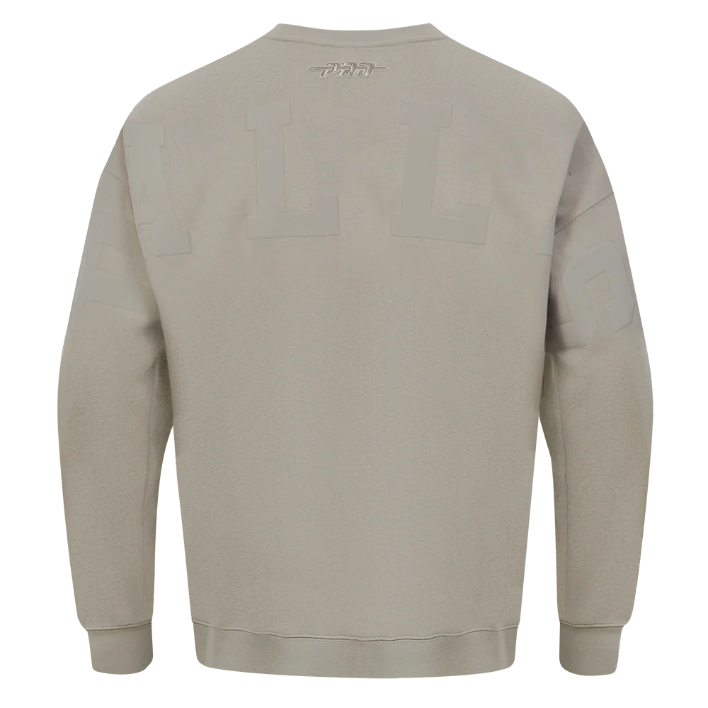 NFL DALLAS COWBOYS WINGSPAN MEN'S DROP SHOULDER FLEECE CREWNECK (TAUPE) - Image 4