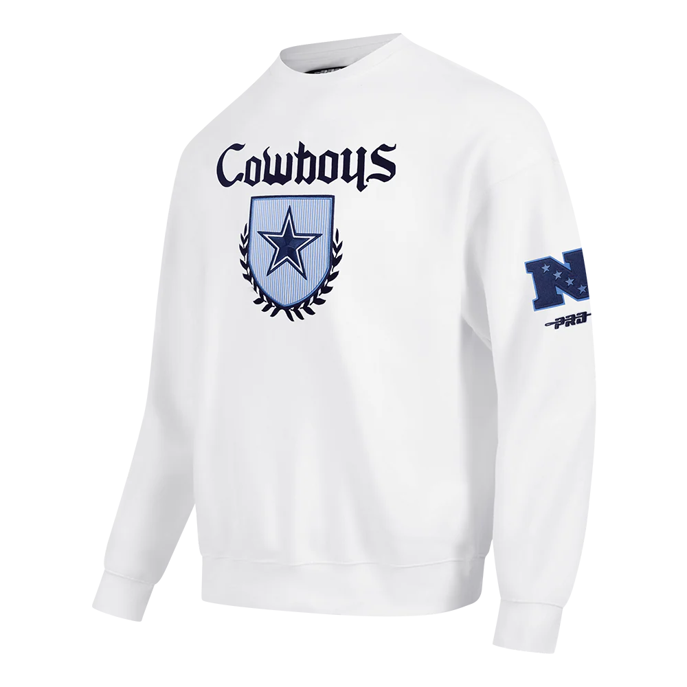 NFL DALLAS COWBOYS COUNTRY CLUB MEN'S DROP SHOULDER FLEECE CREWNECK (WHITE) - Image 2