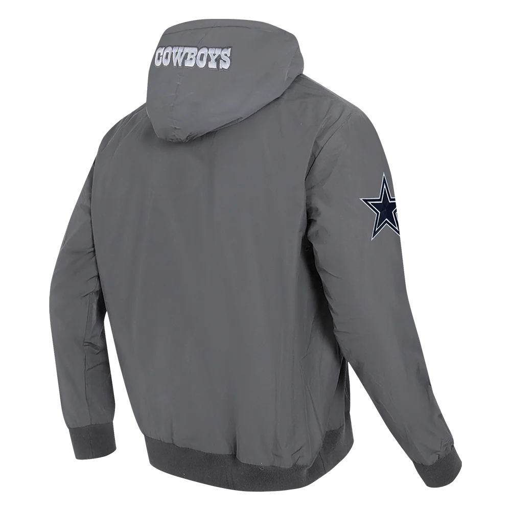 NFL DALLAS COWBOYS CLASSIC WIND SUIT MEN'S WOVEN FULL ZIP PULLOVER HOODIE (GRAY) - Image 15